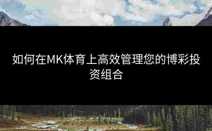 如何在MK体育上高效管理您的博彩投资组合